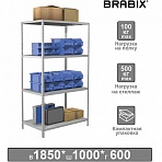 Стеллаж металлический BRABIX «MS KD-185/60-4», 1850×1000×600 мм), 4 полки, компактная упаковка, 291117