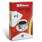 Фильтр FILTERO ПРЕМИУМ №2 для кофеварок, бумажный, отбеленный, 40 штук