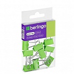 Зажимы для бумаг 19мм, Berlingo 10 шт, цветные, ПВХ упак., европодвес, зеленые