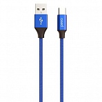 Кабель USB PERO DC-02 Type-C, 2А, 1м, синий