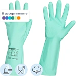 Перчатки хозяйственные нитриловые VILEDA, универсальные, антиаллергенные, размер L (большой), зеленые
