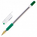 Ручка шариковая масляная с грипом MUNHWA «MC Gold», зеленая, корпус прозрачный, узел 0.5 мм, линия письма 0.3 мм