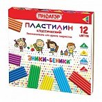 Пластилин ПИФАГОР, 12 цветов, 240 г, со стеком