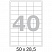 превью Этикетки самоклеящиеся Promega label 50×28.5 мм 40 штук на листе белые полуглянец (25 листов в упаковке)