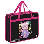 Папка на молнии с ручками BRAUBERG А4, 1 отделение, пластик, 80 мм, «Anime girl»