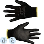 Перчатки защитные TOPFORT нейлоновые с п/у покрытием черные р. 10 (XL)