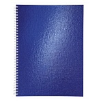 Тетрадь бумвинил А4 96 л., гребень, офсет №1, клетка, «СИНЯЯ Metallic», HATBER, 077200