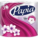 Бумага туалетная Papia «Балийский Цветок», 3-слойная, 4шт., ароматизир., тиснение, белая