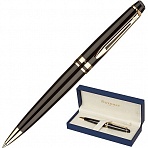 Ручка шариковая Waterman Expert 0.8 мм черный корпус с позолотой, синяя