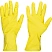 превью Перчатки Luscan резиновые латекс хлопковое напыление желтые р XL (5 пар/уп)