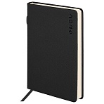 Ежедневник датированный 2026, А5, 138×213 мм, BRAUBERG «Essential», под кожу, держатель, черный