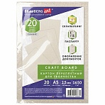 Картон переплетный толщина 2.5 мм А5 (148×210 мм) КОМПЛЕКТ 20 шт BRAUBERG ART 665560