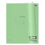 Тетрадь 12л., линия BG «UniTone. Green», пластиковая прозрачная обложка