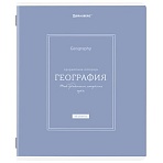 Тетрадь предметная CLASSIC 48 л., рельефный картон, матовая ламинация, ГЕОГРАФИЯ, клетка, подсказ, BRAUBERG