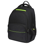 Рюкзак Berlingo U3 «Black-green» 41×29.5×13см, 2 отделения, 4 кармана, эргономичная спинка
