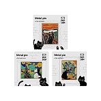 Набор металлических значков MESHU «Cats and art», эмаль, 3шт, картонная подложка, европодвес