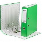 Папка-регистратор 75мм Attache А4, зеленая, тиснение кожа, метал. угол