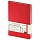 Бизнес-Блокнот А5.100 л., твердая обложка, балакрон, на резинке, BV, Красный