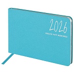 Еженедельник датированный 2026 МАЛЫЙ ФОРМАТ 105×160 мм, А6, BRAUBERG «Blaze», фольга, голубой