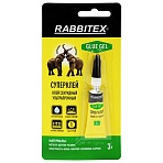 Клей-гель секундный суперклей УЛЬТРАПРОЧНЫЙ, блистер, 3 грамма, RABBITEX (РАББИТЕКС) «ДВА СЛОНА»