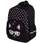 Рюкзак BRAUBERG SOFT, 2 отделения, 3 кармана, «Cool cat», СВЕТЯЩИЙСЯ, 40×31х15 см