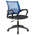 Кресло оператора Helmi HL-M95 R (695) «Airy», спинка сетка синяя/сиденье ткань TW черная, пиастра