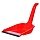 Совок для мусора Office Clean, высокая ручка, с резиновой кромкой, ширина 23см, цвет красный