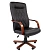 превью Кресло для руководителя Комус Мебель (Easy Chair) 430 чёрное (экокожа, металл с деревянными накладками)