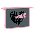 Папка для тетрадей 1 отделение, А5 Berlingo «Follow your heart», 240×205×40мм, пластик, на молнии