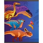 Тетрадь общая А5 48л №1School Мир динозавров, клет, скреп, ВД-лак