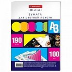 Бумага для цветной лазерной печати БОЛЬШОЙ ФОРМАТ (297×420)А3190 г/м2100 л. BRAUBERG115384