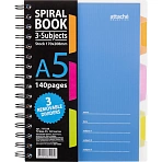 Бизнес-тетрадь Attache Selection Spiral Book A5 140 листов синяя в клетку на спирали (170×206 мм)