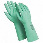 Перчатки латексные MANIPULA «Контакт», хлопчатобумажное напыление, размер 8-8.5 (M), зеленые
