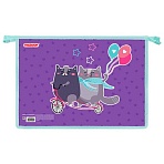 Папка для тетрадей ПИФАГОР А4, 1 отделение, картон/пластик, на молнии, «Bike cats»