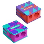 Точилка пластиковая Berlingo «Neonometry», с контейнером, 2 отверстия, ассорти