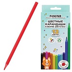 Карандаши цветные FUNSTER (ФАНСТЕР), 12 цветов, фигурный корпус в форме цветочка