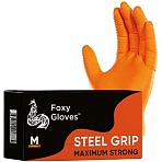 Перчатки одноразовые нитрил Steel Grip цв. оранжевый (50 пар/уп)р. М, ПС
