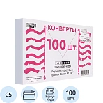 Конверт ForPost Куда-Кому С5 (162x229 мм) 80 г/кв.м белый стрип с внутренней запечаткой (100 штук в упаковке)
