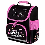 Ранец ПИФАГОР BASIC, 1 отделение, 3 кармана, эргономичная спинка, «Dark kitten», 35×28х18 см