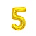 превью Воздушный шар, 40", MESHU, цифра 5, золотой, фольгированный
