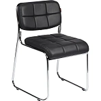 Стул Echair-803 VP (кожзам, черный, без подлокотников, хром)