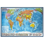 Карта мира политическая 157×107 см, 1:21.5М, с ламинацией, интерактивная, в тубусе, BRAUBERG