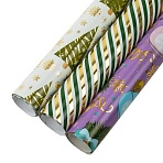 Бумага упаковочная новогодняя НАБОР 3 шт. «NY Pattern»С ЭФФЕКТАМИ70×100 смЗОЛОТАЯ СКАЗКА592187