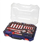 Набор инструментов 75пред. (метр. и дюймовые головки 3/8+1/4), WP202524 