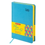 Ежедневник датированный 2026, А5, 138×213 мм, BRAUBERG «Rainbow», под кожу, бирюзовый