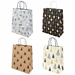 Пакет подарочный (1 штука) новогодний 26×32x13 см«Kraft Large»ассортиЗОЛОТАЯ СКАЗКА592132