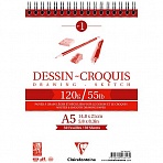 Скетчбук 50л. А5 на гребне Clairefontaine «Dessin croquis», 120г/м2