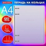 Тетрадь на кольцах БОЛЬШАЯ 305×230 мм А4, 120 л., пластик, с разделителями, BRAUBERG, Фиолетовый