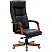 превью Кресло руководителя Бюрократ T-9927WALNUT/BLACK, WD, кожа черный, механизм качания (до 200кг)