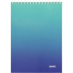 Бизнес-тетрадь А5 80л Attache Градиент Бирюза клетка, 65г, греб, УФ-лак